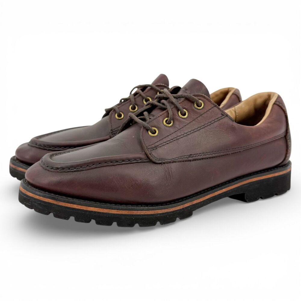 Vintage Filson Men's Uplander Lace Up Oxford Leather Shoes USA Made Cognac 10.5D